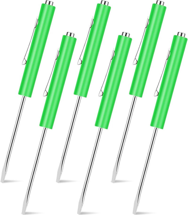 cssopenss 6 Pieces Pocket Screwdriver Mini Tops And magnetic pocket screwdriver with A Single Blade Head for Mechanical, Electrician (Green) - Image 1